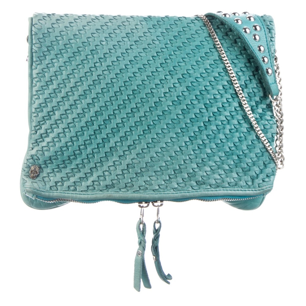 💙 Zadig & Voltaire Woven Leather Shoulder Bag – Teal 💙